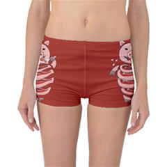 Red Stupid Self Eating Gluttonous Pig Boyleg Bikini Bottoms by CreaturesStore