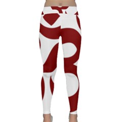 Hindu Om Symbol (dark Red) Classic Yoga Leggings by abbeyz71