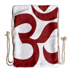 Hindu Om Symbol (dark Red) Drawstring Bag (large) by abbeyz71