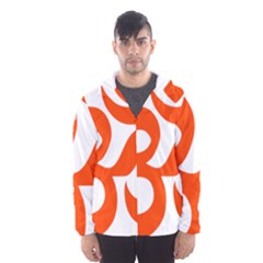 Hindu Om Symbol (orange) Hooded Wind Breaker (men) by abbeyz71