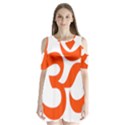 Hindu Om Symbol (Orange) Shoulder Cutout Velvet  One Piece View1