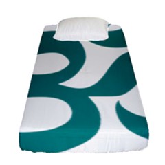 Hindu Om Symbol (teal) Fitted Sheet (single Size) by abbeyz71