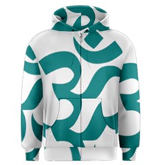 Hindu Om Symbol (teal) Men s Zipper Hoodie by abbeyz71