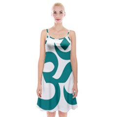 Hindu Om Symbol (teal) Spaghetti Strap Velvet Dress by abbeyz71