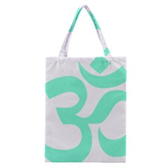 Hindu Om Symbol (cyan Blue) Classic Tote Bag by abbeyz71