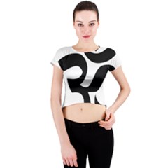 Hindu Om Symbol  Crew Neck Crop Top