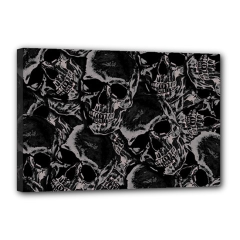 Skulls Pattern Canvas 18  X 12  by ValentinaDesign