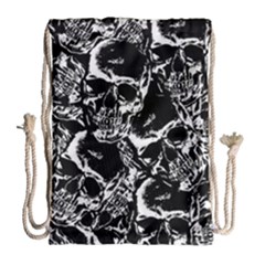 Skulls Pattern Drawstring Bag (large) by ValentinaDesign