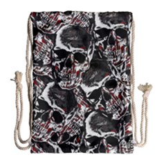Skulls Pattern Drawstring Bag (large) by ValentinaDesign