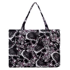 Skulls Pattern Medium Zipper Tote Bag by ValentinaDesign