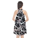 Skull pattern Halter Neckline Chiffon Dress  View2