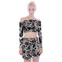 Skull pattern Off Shoulder Top with Skirt Set View1