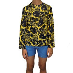 Skull pattern Kids  Long Sleeve Swimwear