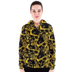 Skull pattern Women s Zipper Hoodie