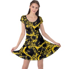 Skull pattern Cap Sleeve Dresses