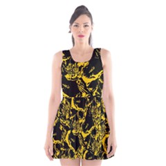 Skull pattern Scoop Neck Skater Dress