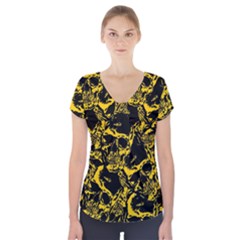 Skull Pattern Short Sleeve Front Detail Top by ValentinaDesign