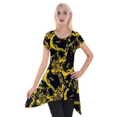 Skull pattern Short Sleeve Side Drop Tunic