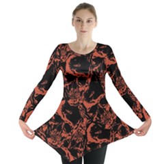 Skull Pattern Long Sleeve Tunic  by ValentinaDesign