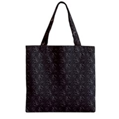 Floral Pattern Zipper Grocery Tote Bag