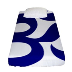 Om Symbol (navy Blue) Fitted Sheet (single Size) by abbeyz71