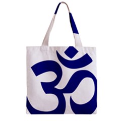 Om Symbol (navy Blue) Zipper Grocery Tote Bag by abbeyz71