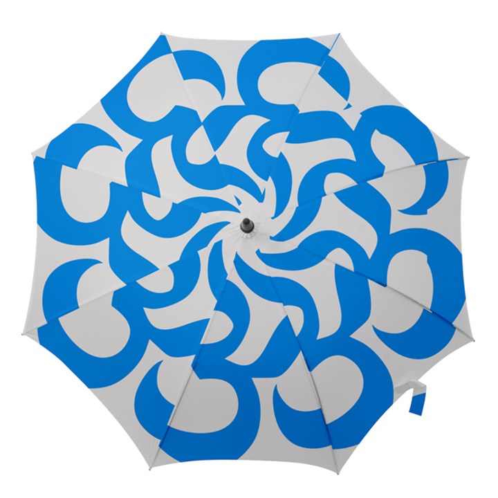 Hindu Om Symbol (Ocean Blue) Hook Handle Umbrellas (Large)
