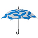 Hindu Om Symbol (Ocean Blue) Hook Handle Umbrellas (Large) View3