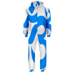 Hindu Om Symbol (ocean Blue) Hooded Jumpsuit (men) 