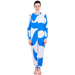 Hindu Om Symbol (ocean Blue) Onepiece Jumpsuit (ladies)  by abbeyz71