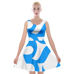 Hindu Om Symbol (ocean Blue) Velvet Skater Dress by abbeyz71