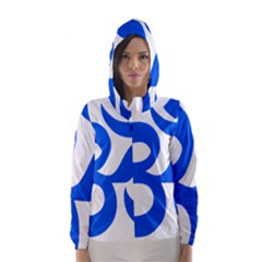 Hindu Om Symbol (blue) Hooded Wind Breaker (women) by abbeyz71