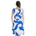 Hindu Om Symbol (Blue) Sleeveless Waist Tie Chiffon Dress View2