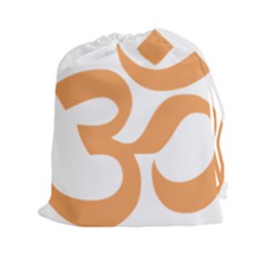 Hindu Om Symbol (sandy Brown) Drawstring Pouches (xxl) by abbeyz71