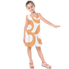 Hindu Om Symbol (sandy Brown) Kids  Sleeveless Dress by abbeyz71