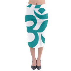 Hindu Om Symbol (dark Cyan) Midi Pencil Skirt by abbeyz71