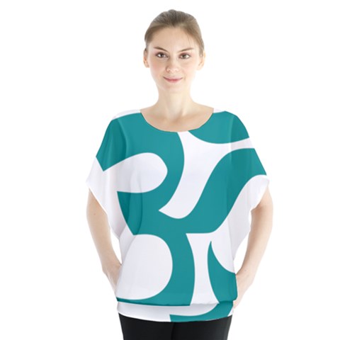 Hindu Om Symbol (dark Cyan) Blouse by abbeyz71