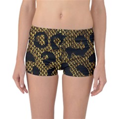 Metallic Snake Skin Pattern Reversible Bikini Bottoms