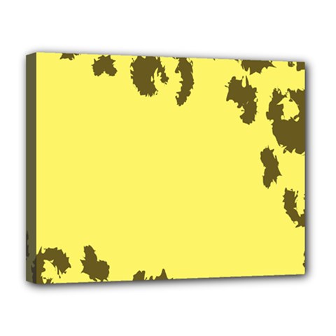 Banner Polkadot Yellow Grey Spot Canvas 14  X 11 