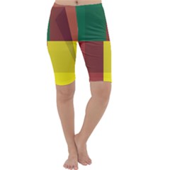 Albers Out Plaid Green Pink Yellow Red Line Cropped Leggings 