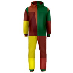 Albers Out Plaid Green Pink Yellow Red Line Hooded Jumpsuit (men) 