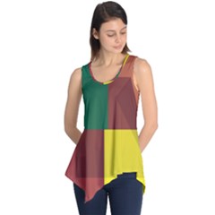 Albers Out Plaid Green Pink Yellow Red Line Sleeveless Tunic