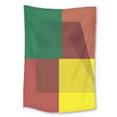 Albers Out Plaid Green Pink Yellow Red Line Large Tapestry by Mariart