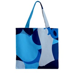 Blue Polka Zipper Grocery Tote Bag by Mariart