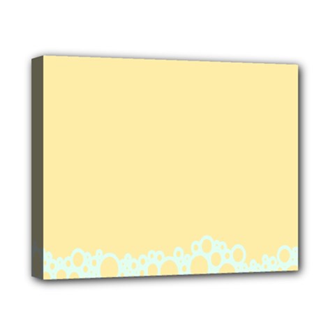 Bubbles Yellow Blue White Polka Canvas 10  X 8 