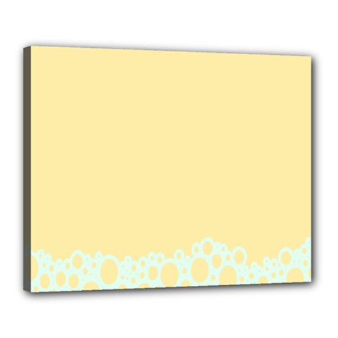 Bubbles Yellow Blue White Polka Canvas 20  X 16 