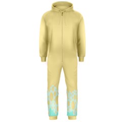 Bubbles Yellow Blue White Polka Hooded Jumpsuit (men) 