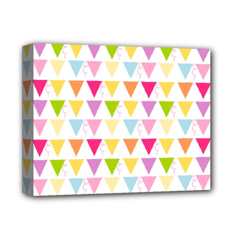 Bunting Triangle Color Rainbow Deluxe Canvas 14  X 11 