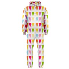 Bunting Triangle Color Rainbow Hooded Jumpsuit (men) 