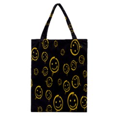 Face Smile Bored Mask Yellow Black Classic Tote Bag by Mariart
